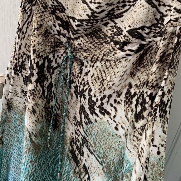 Milano maxi‎ snake skin print team brow size 12 drawstring waist satin wedding - Picture 8 of 13